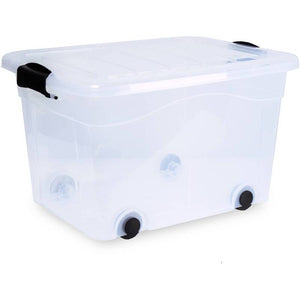 B-Ware Siena HOME Aufbewahrungsbox Anzio 20l mit Deckel und Rollen 45x33.5x25cm klar