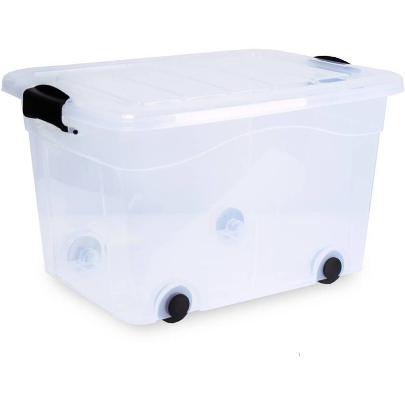 Siena HOME Aufbewahrungsbox Anzio 20l mit Deckel und Rollen 45x33.5x25cm klar - 4055938502030