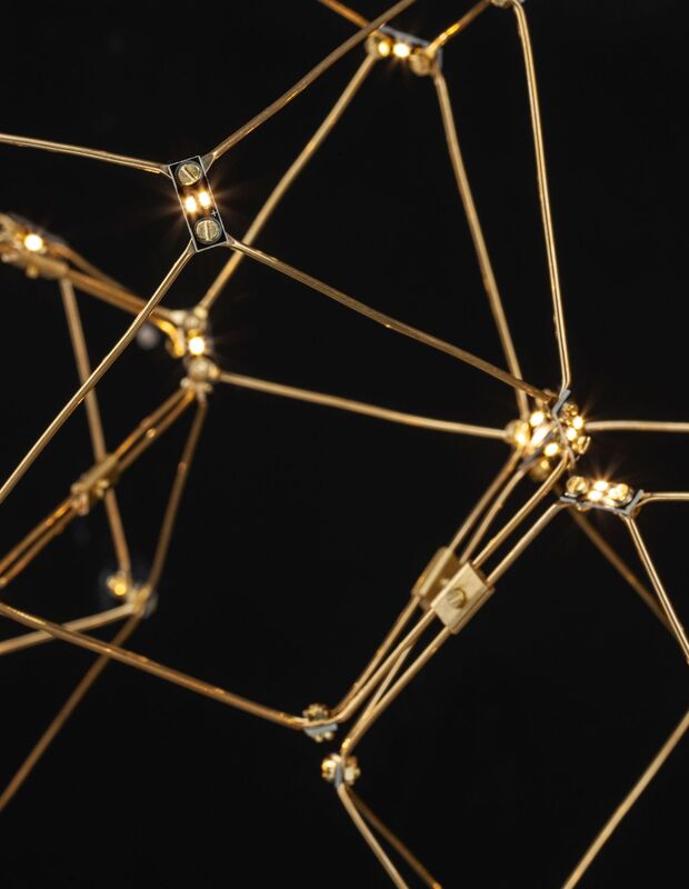 Nova Luce Pendelleuchte Hängeleuchte NEBULA LED Gold Warmweiß 33,6 W 108 cm - 5212017420596
