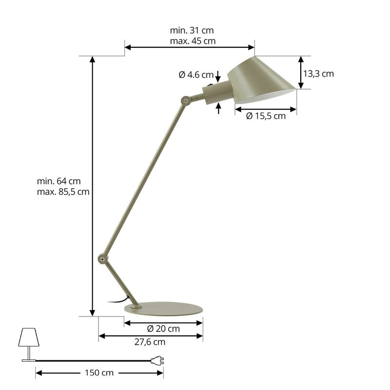 Lindby Tischleuchte Corali LED Lampe Tischlampe Leuchte hellgrün 64cm hoch - 4251911785739