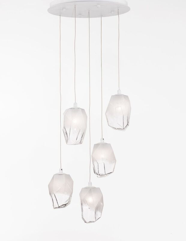 Nova Luce Pendelleuchte Hängeleuchte ICE G9 Weiß Lampe Deckenleuchte 5-fach - 5212017425126
