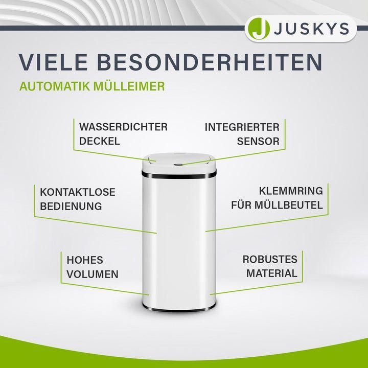 Rechteckiger Mülleimer Abfalleimer mit Sensor Hygienisch 50l Komfortabel - 4260565529828
