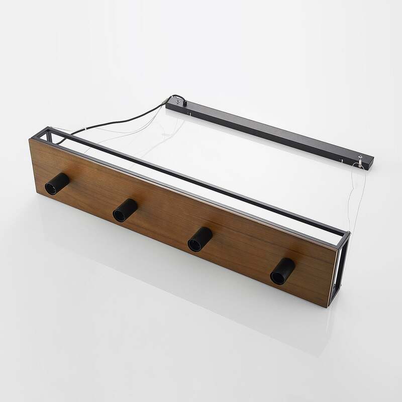 Lindby Hängelampe Hängeleuchte Kirista LED Pendelleuchte Lampe schwarz Holz - 4251911734799