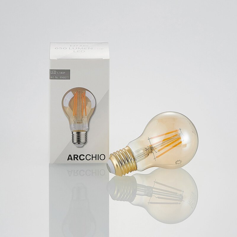 Arcchio LED-Lampe Glühbirne Glühlampe Leuchte amber warmweiß E27 12 STÜCK - 4251096567908