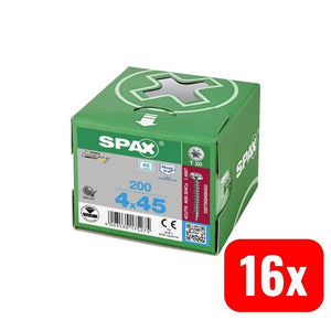 16x B-Ware SPAX Halbrund-Holzschraube 4x45mm Edelstahl A2 T-STAR plus 200 Stück Schrauben