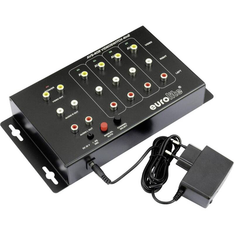Eurolite Composite-Switch AVS-402 Umschalter mit Überspielfunktion 2x2 Cinch - 4026397306613