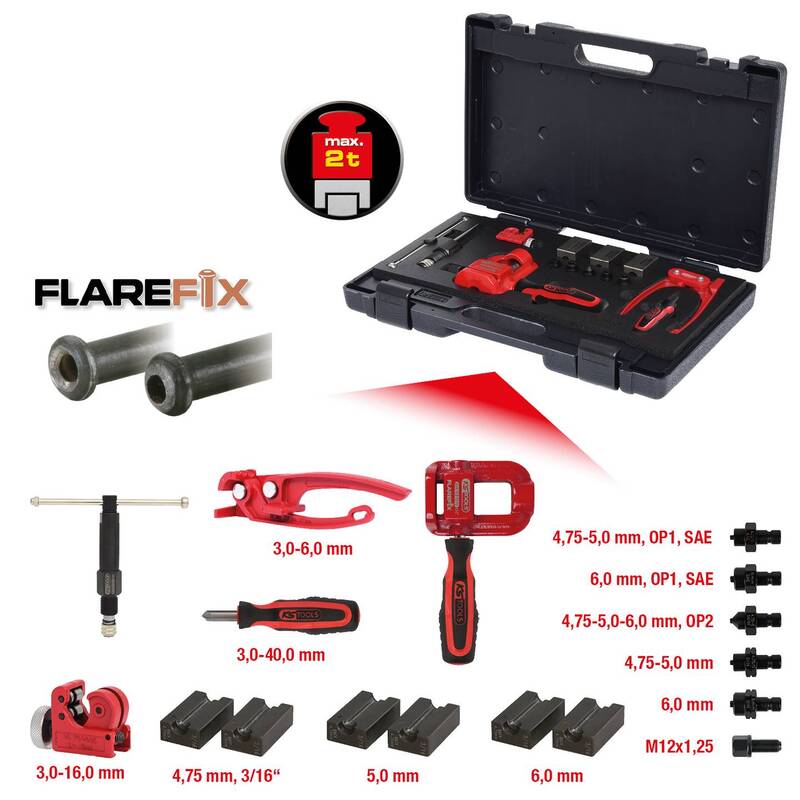 KS Tools Universal-Bördelgerät Flarefix 1 hydraulisch 16-tlg für KFZ - 4042146373248