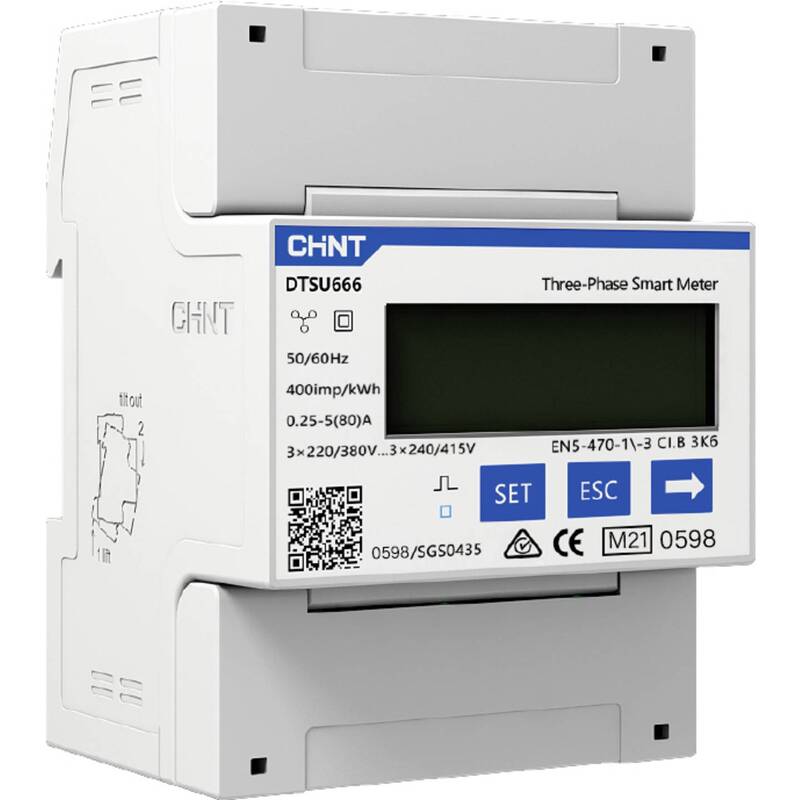 Chint Drehstromzähler G DTSU666-CT 3x230/400V 1.5(6)A RS485MID digital weiß - 6932103877620