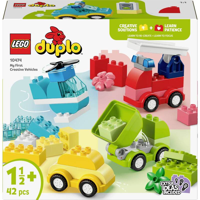 LEGO DUPLO Set Bausteine Spielzeugauto Fahrzeuge 42 Teile Hubschrauber LKW 10474 - 5702018056547