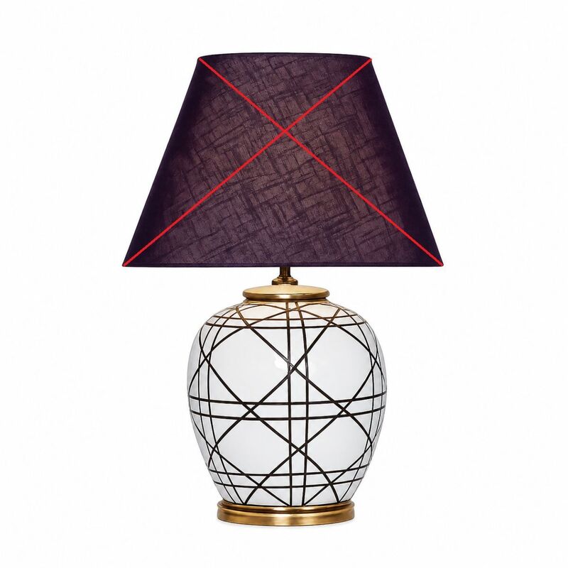 PR Home New York Table Lamp, Black, Height 63 Cm, Ceramic - 7330976147632