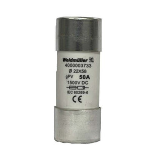 B-Ware Weidmüller 4000003733 FUSE WSFL 22X58 50A 1K5V GPV Feinsicherung