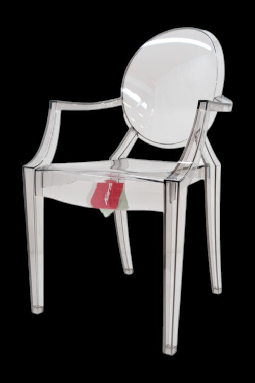 Kartell Louis Armlehnstuhl rauchgrau transparent Designerstuhl Stuhl Küchenstuhl - 8058967311884
