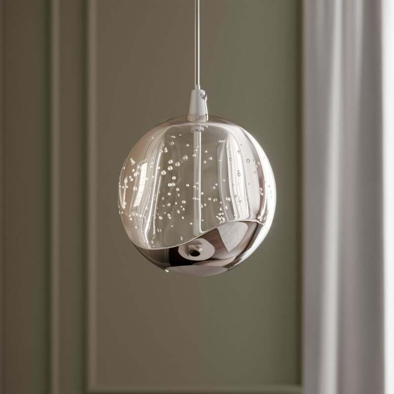 Lucande Pendelleuchte Hängeleuchte Hayley LED Lampe Leuchte chromfarben Ø 9 cm - 4251096562422