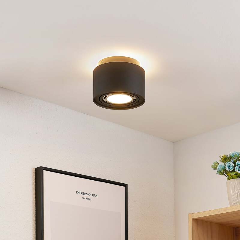 Arcchio Deckenlampe Walisa LED dimmbar Lampe Leuchte schwarz Ø15cm Metall Licht - 4251096588538