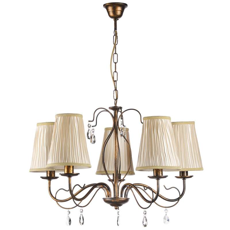 Kronleuchter Delia bronzefarben 5-flammig Ø 68 cm Deckenlampe Deckenleuchte Spot - 8030626545496
