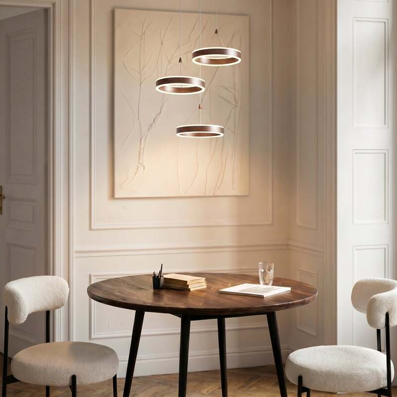 Lucande Hängeleuchte Kolo LED Pendelleuchte dimmbar braun 3-flg 1640 Lumen - 4255830904448