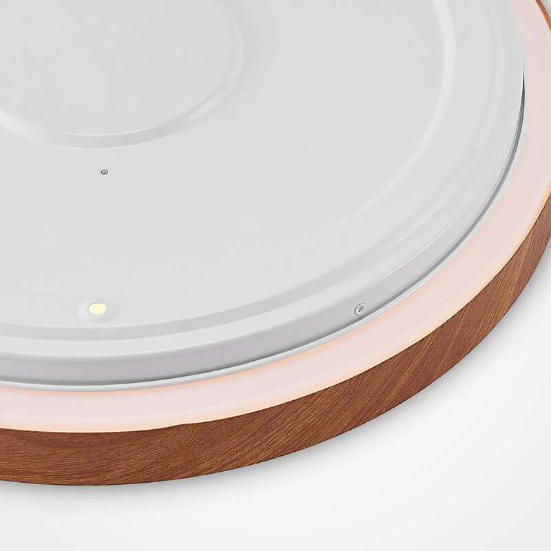 Lindby Deckenleuchte Mynte LED Lampe Leuchte warmweiß Holzoptik Ø42cm 3000K - 4251911700404