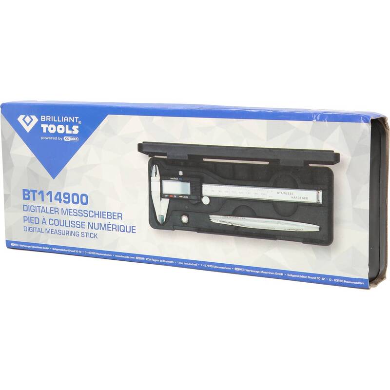 Brilliant Tools Digitaler Messschieber 150mm Präzisionsmessgerät Messwerkzeug - 4042146778456