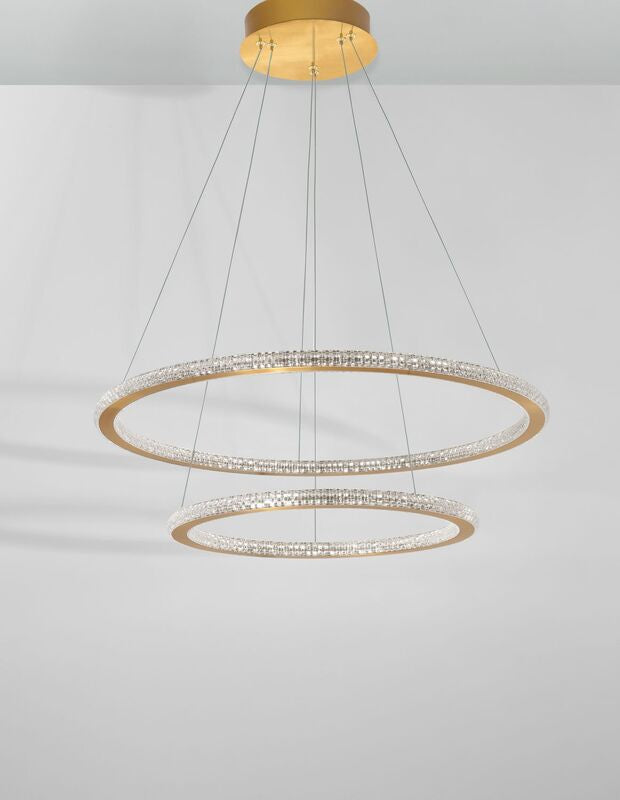 Nova Luce Pendelleuchte Hängeleuchte CILION LED Messing Warmweiß dimmbar 60 cm - 5212017429810