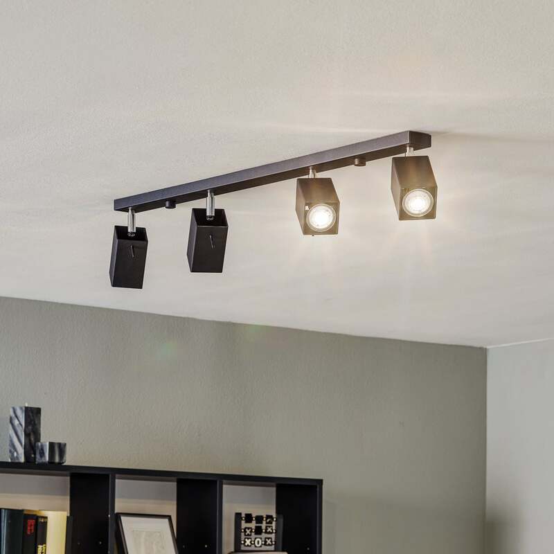 Euluna Deckenstrahler Square Deko-Deckenlampe GU10 schwarz vierflammig linear - 5903282730403