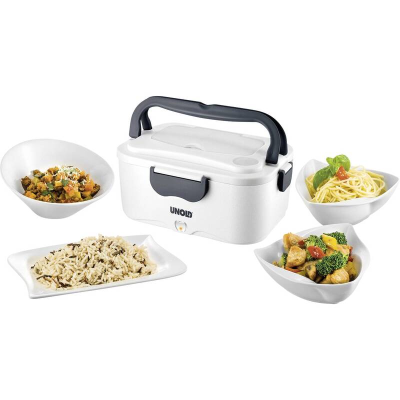 Unold Elektrische Lunchbox 1,5l Edelstahlbehälter grau weiß für unterwegs 35W - 4011689588501