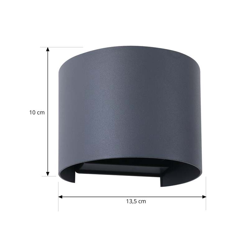Lindby Außenwandleuchte Gartenlampe Dara LED dimmbar CCT RGB dunkelgrau IP54 - 4251911776546