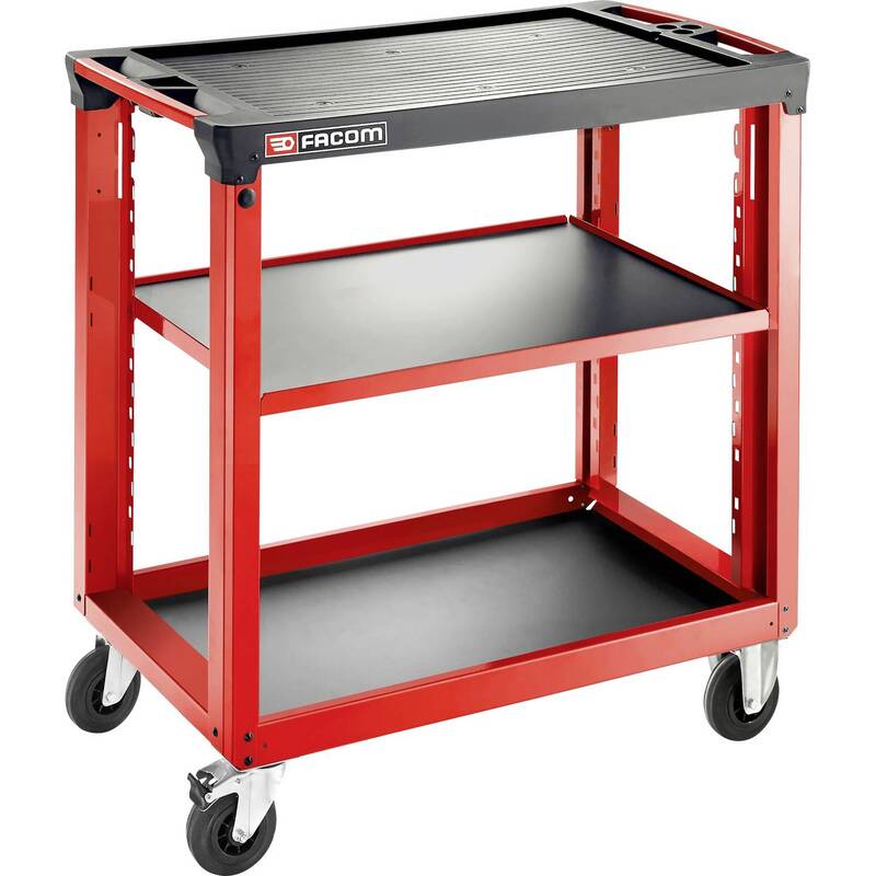 Facom ROLL.UC3SM4 Beistelltisch 3 Ebenen 250 kg Tragkraft Rot Schwarz - 3662424107085