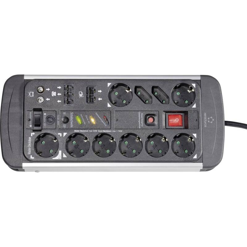 Renkforce Master/Slave-Steckdosenleiste 10-fach Aluminium 1,5m - 4016138950359