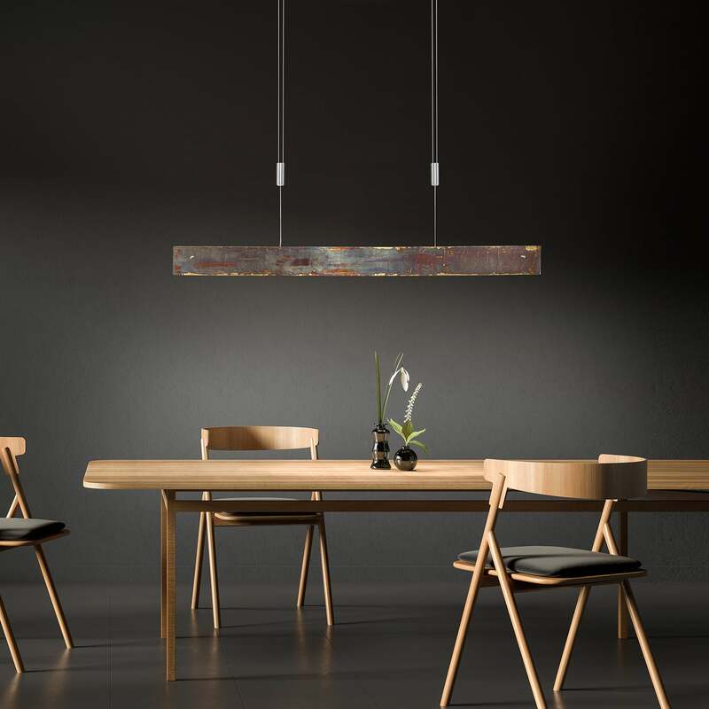 quitani Pendelleuchte Hängeleuchte Malu LED Lampe dimmbar gold oxidiert 100 cm - 4251911707755