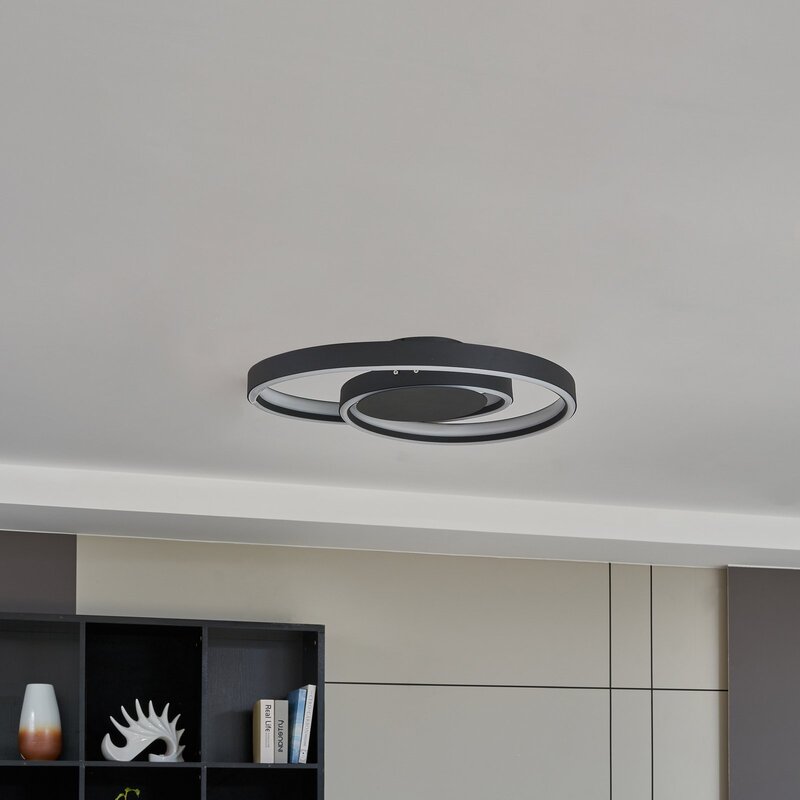 Lindby Deckenleuchte Deckenlampe LED Erlinik Schritt dimmbar schwarz - 4251911760095