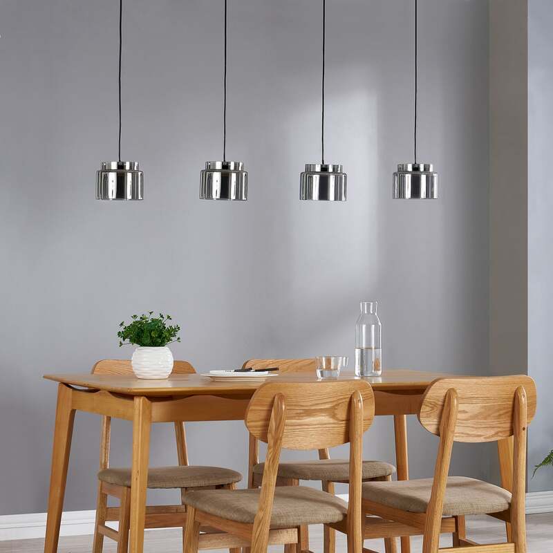 Lucande Diano Hängeleuchte rauchgrau LED Deckenlampe Deckenleuchte Lampe 4-flg - 4251911767407