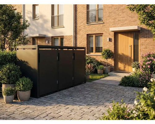 Konsta Mülltonnenbox Mülltonnenbox anthrazit für 3 x 240l Mülltonnen - 4306516693573