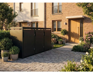 B-Ware Konsta Mülltonnenbox Mülltonnenbox anthrazit für 3 x 240l Mülltonnen