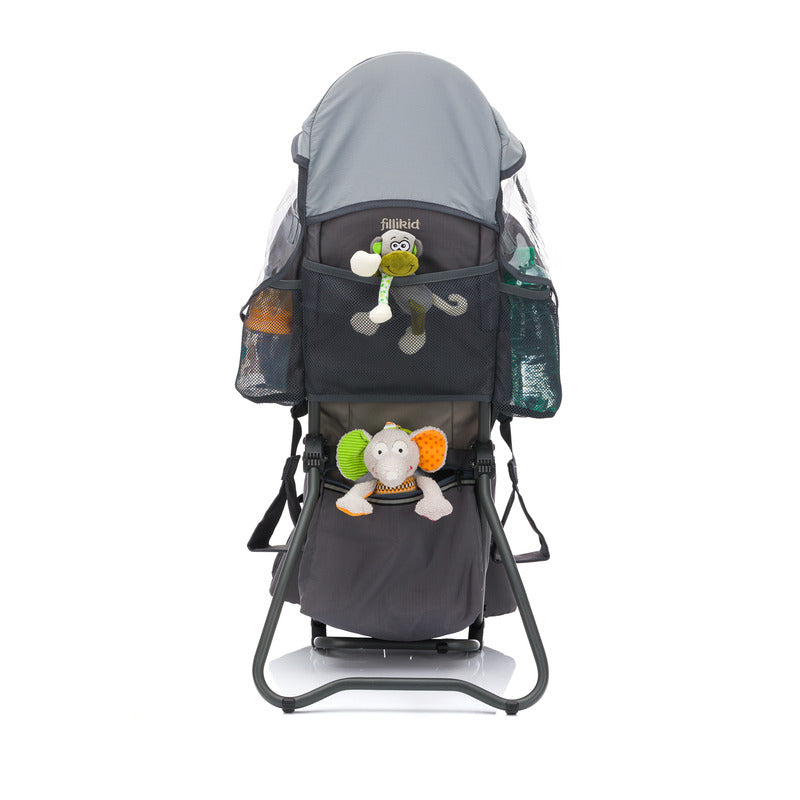 fillikid Rückentrage Elite für Kinder ab 6 Monaten bis 20 kg grau mit Zubehör - 9120123448266