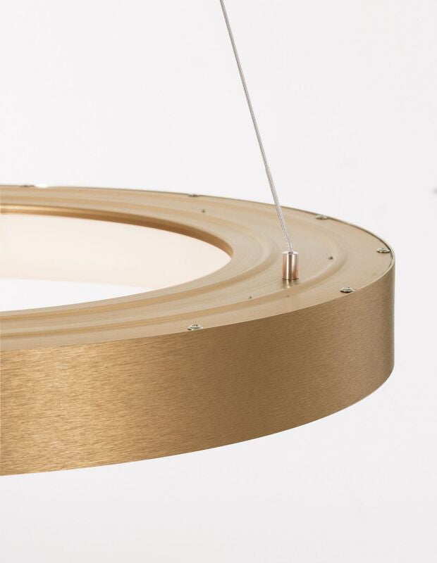 Nova Luce Pendelleuchte Hängeleuchte LED RANDO THIN Gold Warmweiß dimmbar 60 cm - 5212017420237
