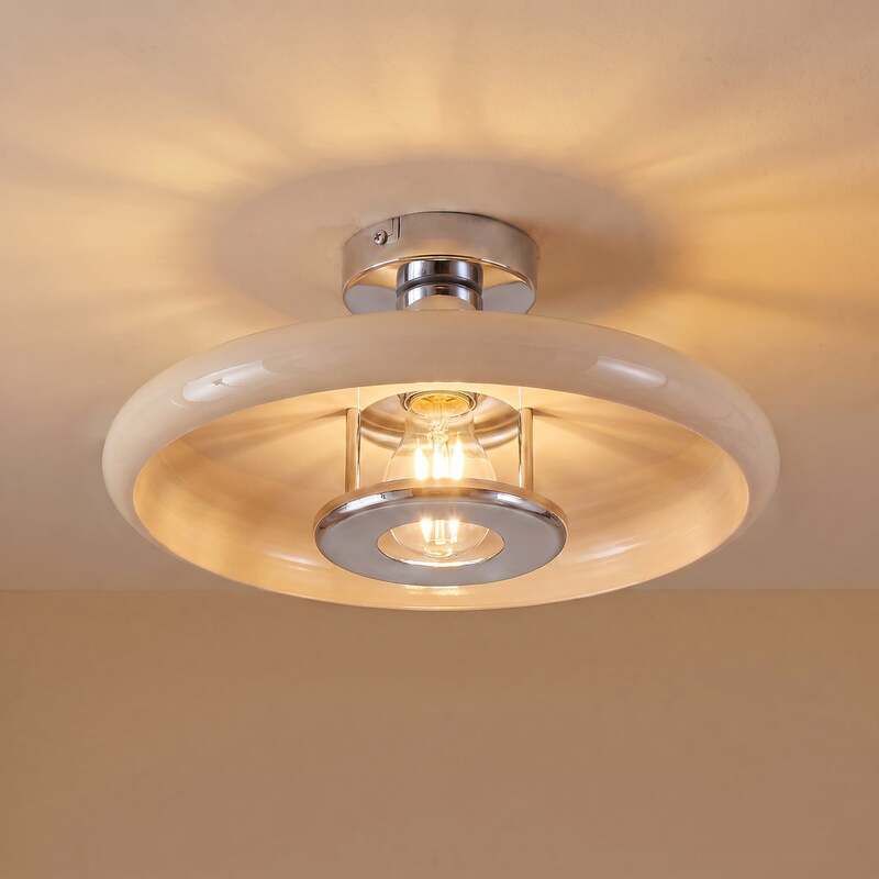 Lindby Deckenleuchte Branford LED Lampe Leuchte dimmbar beige Ø35cm 16cm hoch - 4255830903427