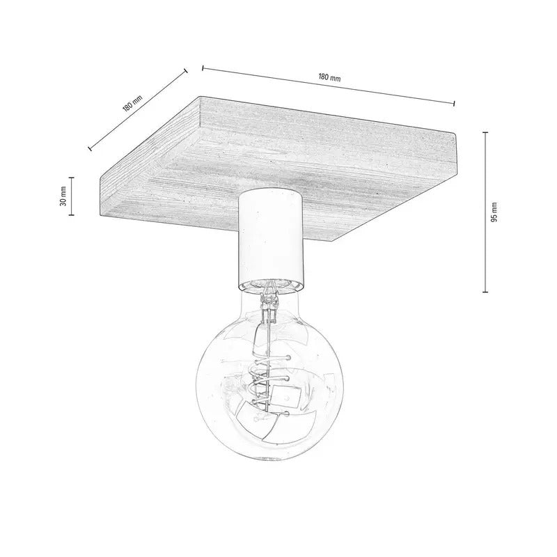 Envostar Deckenlampe Deckenleuchte Lobo Kiefer grau Lampe Leuchte LED E27 - 1573562