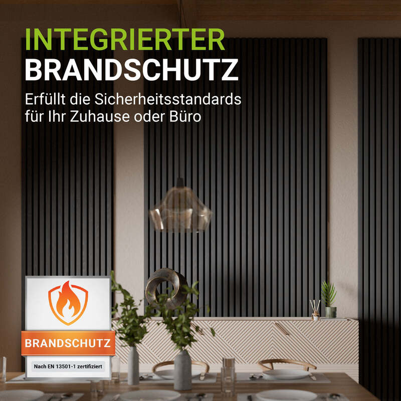 Akustikpaneel Holzoptik Wandpaneel 4er Set Schallabsorption dunkelgrau MDF - 4262437184920
