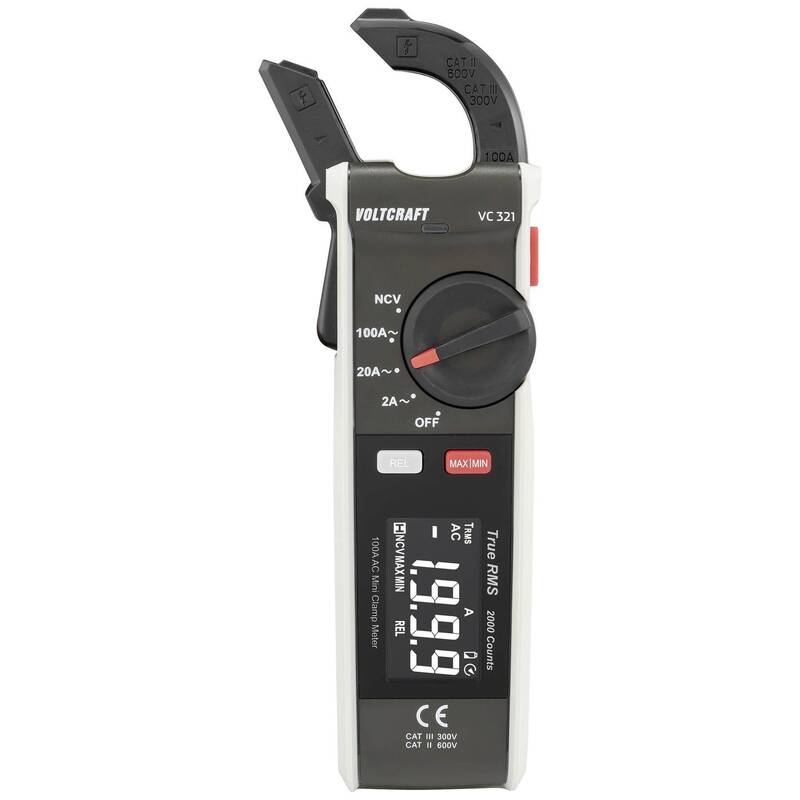VOLTCRAFT Stromzange Zangenamperemeter Wechselstrommesser VC-321 ISO kalibriert - 4064161323336
