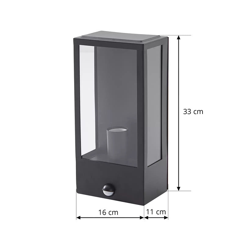 Lindby Außenwandleuchte Ilana LED Gartenlampe mit Bewegungsmelder schwarz IP44 - 4251911772746