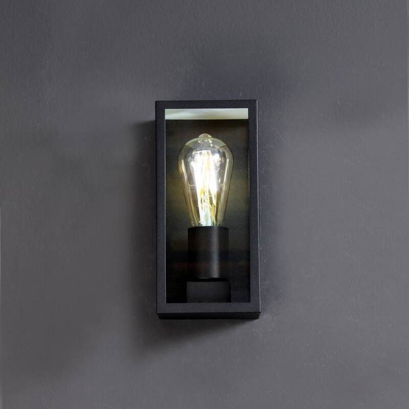 Eco-Light Außenwandleuchte Karo Aluminium Glas schwarz Wandlampe Lampe Leuchte - 4250294315595
