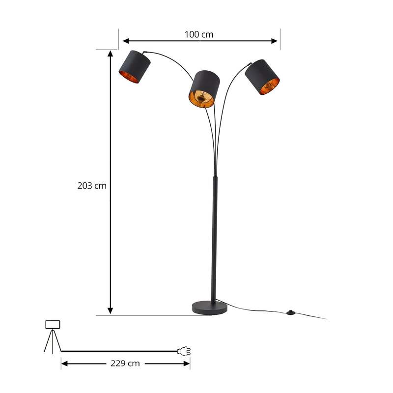 Lindby Nanika Stehleuchte Standleuchte Stehlampe Stehlicht Leselampe Leuchte LED - 4251911732665