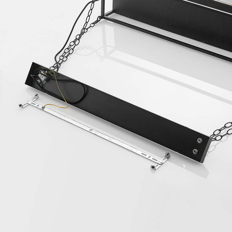 Lindby Pendelleuchte Kirista 5-flg LED schwarz Holz 100cm E27 Leuchte Lampe - 4251911734812