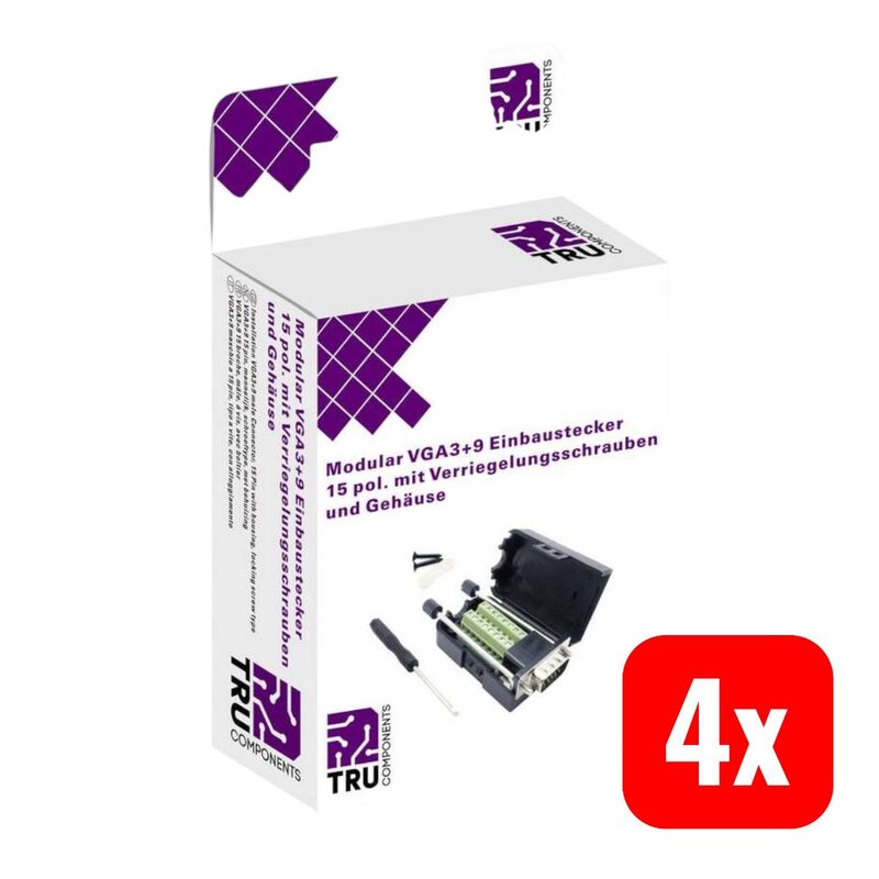 TRU COMPONENTS D-SUB Einbaustecker 9-polig Schraubanschluss ABS 1 Stück - 4053199961436