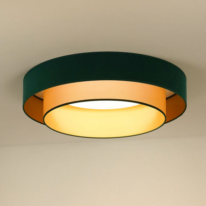 Deckenlampe Lampe LED Luneta Fernbedienung Samt dunkelgrün gold Deckenleuchte220 - 5905317606394