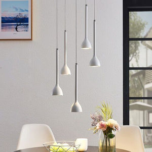 B-Ware Lucande Hängeleuchte Hängeleuchte Lampe Leuchte Nordwin 5-flammig weiß-silber