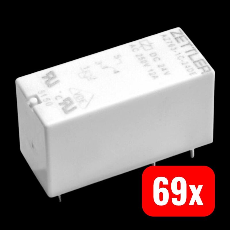 Zettler Electronics Printrelais AZ763-1C-24D 24V DC Schaltrelais 1 Wechsler 12A - 2050006598641