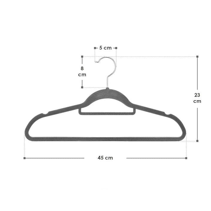 Kleiderbügel Samt Bügel rutschfest grau 50 Stück Garderobe Antirutsch 360° - 4262437181028
