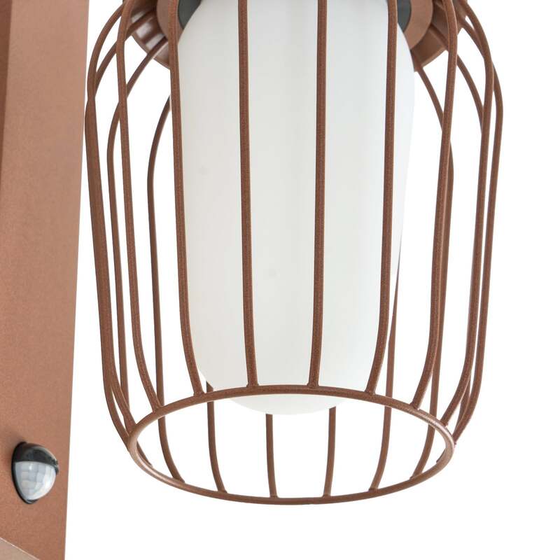 Lucande Außenwandleuchte Chandan LED Gartenleuchte mit Sensor IP44 rost weiß - 4255830906725