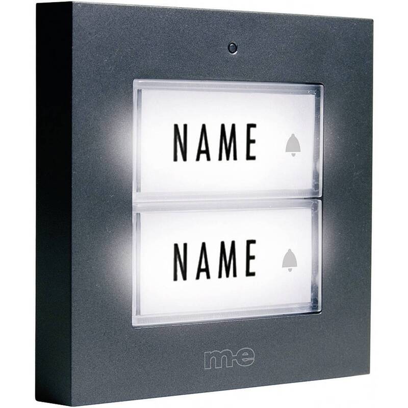 M-e Modern Electronics KTB-2 A Klingelplatte beleuchtet Namensschild 2fach 12V/1 - 4250109135196